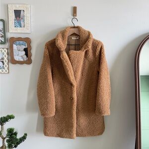 Elan Tan Faux Fur Coat